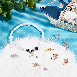 9шт 3 цвета латунные микро проложить кубический цирконий шармы ZIRC-BBC0001-34