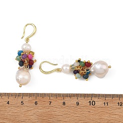 Ohrhänger aus natürlichem malaysischem Jade und natürlicher Barockperle (Keshi-Perle)&nbsp;EJEW-JE07410