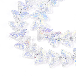 Прозрачность гальванизированные стеклянные бусины нити&nbsp;GLAA-T023-39A-01