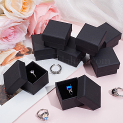 Подарочные коробки для ювелирных изделий из крафт-бумаги с наполнителем из хлопка&nbsp;CBOX-WH0003-01A