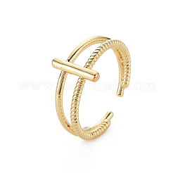 Латунь манжеты кольца RJEW-Q164-029-NF