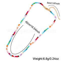 Летние красочные круглые ожерелья из стеклянного бисера для женщин и девочек.&nbsp;ZR3315