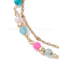 3 шт. браслеты из натуральных круглых бусин агата BJEW-JB12468