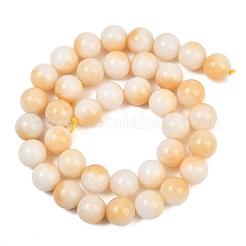 Teñidos naturales blancas abalorios de jade hebras&nbsp;GG-CBAD029-A01-10mm
