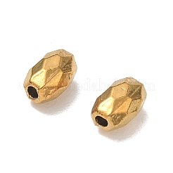 304ステンレススチールビーズ  多面カット  ライス  イオンプレーティング（ip）  18KGP本金メッキ  6.5x4mm  穴：1.4mm&nbsp;SA-CBA740F-34G
