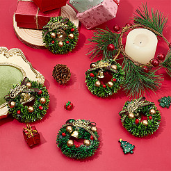 Пластиковый мини рождественский венок&nbsp;DJEW-WH0042-96