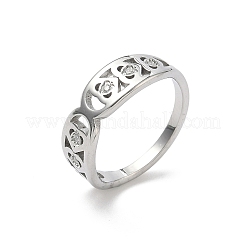 Anelli da donna in acciaio inossidabile 304 con zirconi cubici&nbsp;RJEW-F189-03P