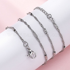 Латунные цепочки сингапур ожерелья для женщин NJEW-D302-04P