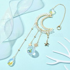 Стеклянный кулон-капля HJEW-TA00059