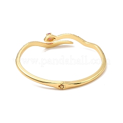 Браслет-кафф со змеей из кубического циркония&nbsp;BJEW-P281-09G-02