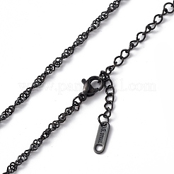 Ожерелье из сингапурской цепи из нержавеющей стали 304 для мужчин и женщин NJEW-K245-013C