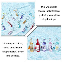 Бутылки вина из смолы и стеклянные бусины AJEW-GA00011