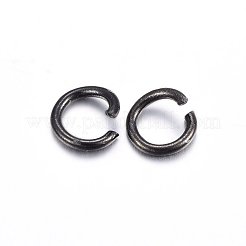 イオンプレーティング（IP）304ステンレス鋼オープン丸カン  ラウンド  電気泳動黒  18ゲージ  6x1mm  内径：4mm&nbsp;STAS-H467-03B-6MM