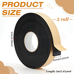 2 рулон прочной самоклеящейся ленты из вспененного ЭВА для дверей и окон&nbsp;AJEW-BC0009-89