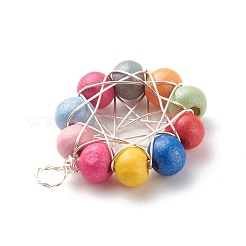 Подвески из круглых бусин из натурального дерева&nbsp;PALLOY-JF01762-02