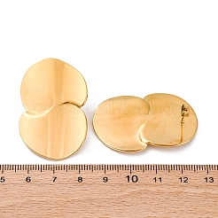 Плоские круглые серьги-гвоздики из нержавеющей стали 304 EJEW-F357-04G