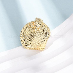 Открытые кольца из латуни с морской тематикой&nbsp;RJEW-Z129-01G-01