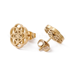 Серьги-гвоздики в форме цветка из нержавеющей стали 304 для женщин&nbsp;EJEW-E163-09G