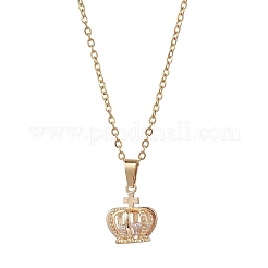 Подвески с короной из латуни и кубическим цирконием для женщин NJEW-JN05519