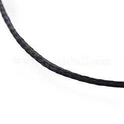 調節可能なフラットワックスポリエステルコードブレスレット作り  ブラック  8インチ〜11-7/8インチ（20.4~30cm）&nbsp;AJEW-JB00508-07