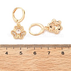 Серьги-кольца из латуни с микропаве из прозрачного кубического циркония для женщин EJEW-G428-24G-01