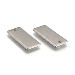 変色防止長方形タグ 304 ステンレススチールペンダント  ステンレス鋼色  21x9x1mm  穴：1.5mm&nbsp;X-STAS-S028-05