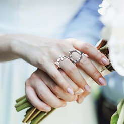 925 овальное регулируемое кольцо из стерлингового серебра с родиевым покрытием JR878A