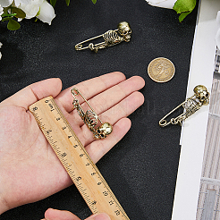 6 шт. брошь из цинкового сплава в виде скелета на Хэллоуин&nbsp;JEWB-FH0002-37AG