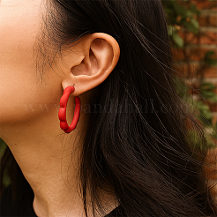 3 пара двухцветных акриловых сережек-гвоздиков в форме буквы С EJEW-GO0002-15