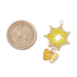 Подвески-цветы из стеклянных бусинок PALLOY-MZ00623-05