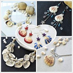 Натуральные ракушки каури смешанного стиля BSHE-PH0003-04