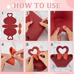 10 набор 5 цветов из искусственной кожи своими руками наборы для изготовления кошелька в форме сердца и цветка PURS-CL0001-02