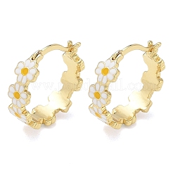 Boucles d'oreilles créoles en laiton émaillé pour femme&nbsp;EJEW-A167-27B-01