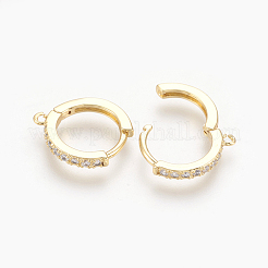 Латунные серьги-кольца из микро-паве с фианитами KK-O112-13