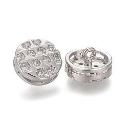 Пуговицы на хвостовике из латуни с микропейвом и прозрачным кубическим цирконием KK-H738-24P