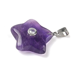 Подвески из натурального аметиста &nbsp;G-P599-06P-02