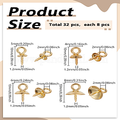 32 шт. 4 стиля 201 и 304 нержавеющая сталь винт-рым-шпилька скобы STAS-LP0005-22