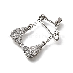 Латунные микро проложить кубического циркония подвески KK-P336-03B-P