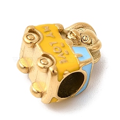 Европейские бусины из нержавеющей стали 304&nbsp;STAS-D153-09B-G