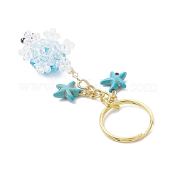 Стеклянные и синтетические бирюзовые брелки в виде черепахи&nbsp;KEYC-MZ00040-05