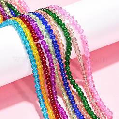 Bunte Crakle Glasperlen Stränge&nbsp;GGC4mm