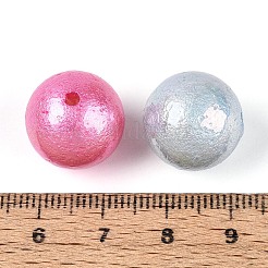 Круглые бусины из текстурированного гальванического АБС-пластика&nbsp;SACR-T017-73M