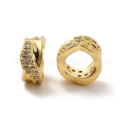 Реечное покрытие латунь микро паве кубический цирконий европейские бусины KK-C010-26