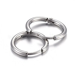 Серьги-кольца Huggie Hoop из нержавеющей стали 202 EJEW-L205-02K-P