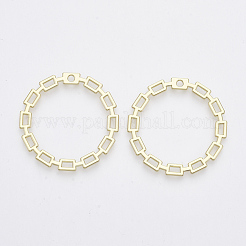 合金ペンダント  リング  ライトゴールド  33x33x2mm  穴：2mm&nbsp;PALLOY-T067-156LG