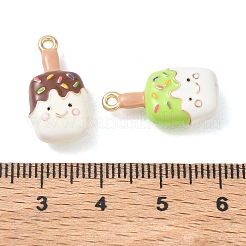 合金エナメルチャーム  アイスクリームのチャーム  ゴールドカラー  ミックスカラー  20x10x6mm  穴：1.5mm&nbsp;FIND-B069-01