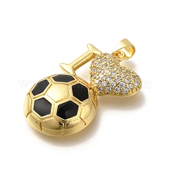 Стойка из латуни с подвесками из кубического циркония и эмалью&nbsp;KK-Z086-04G