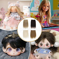 4шт 4 стиля козьей шерсти кукольный парик волосы DIY-PH0029-15A