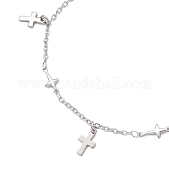 3 Stück 3 Stile 304 Edelstahl Kreuzgliederkette Fußkettchen&nbsp;AJEW-AN00739