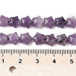 Нити бусин в форме звезд из натурального лепидолита/фиолетовой слюды G-Z080-A02